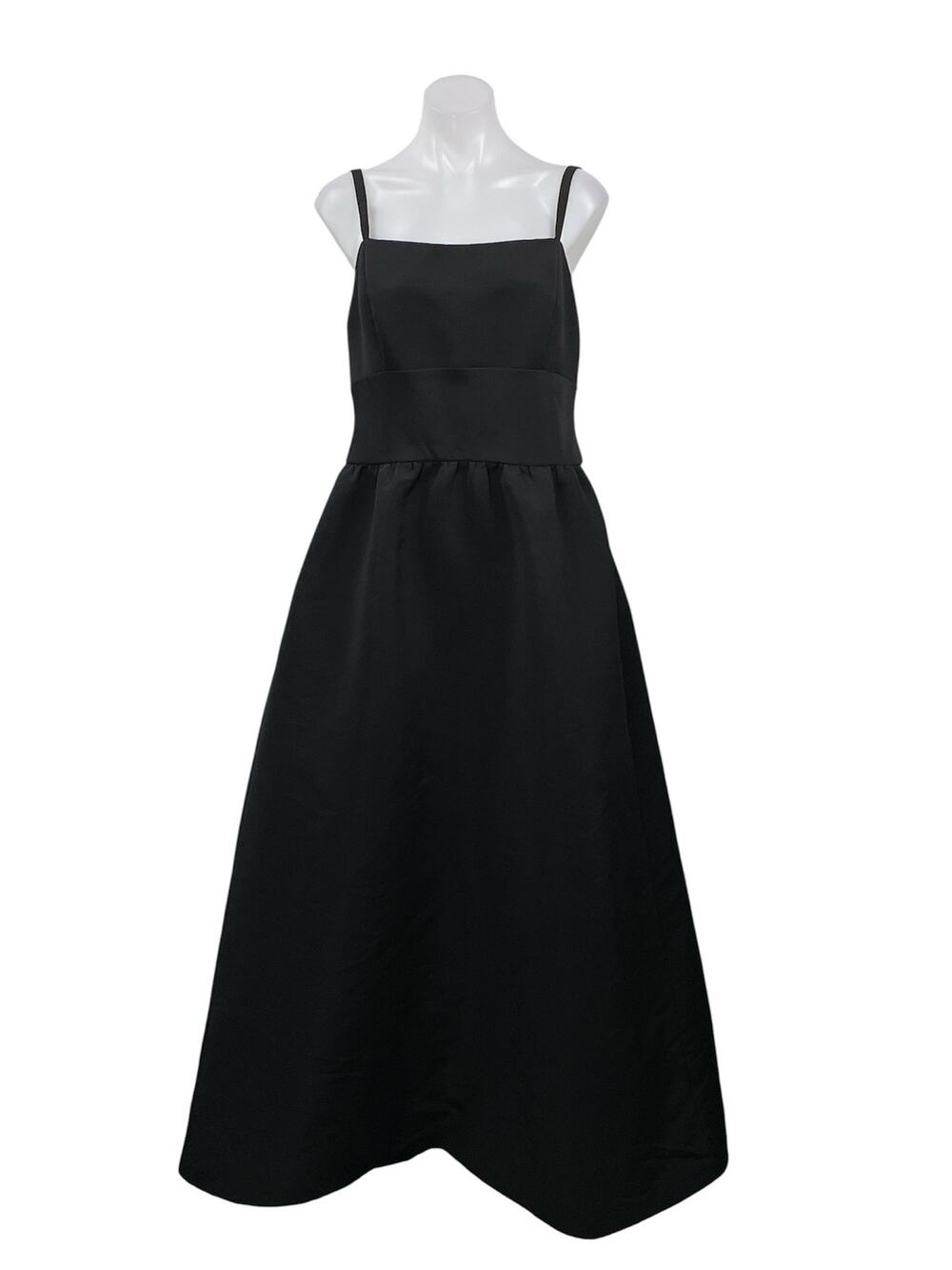 Amsale Black Sleeveless Square Neck Cami Tank Square Neck A Line Maxi Dress 14